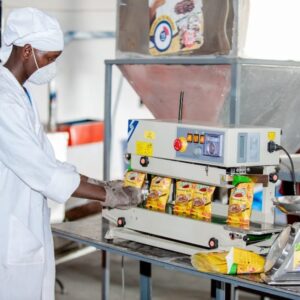 Beansy being packaged at the processing unit
